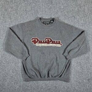 90s Y2K Pelle Pelle Fuzzy Graphic Sweatshirt Gray/Red Men's Size XL Baggy 2000's